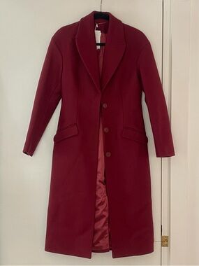 & Other Stories Red Long Wool Coat